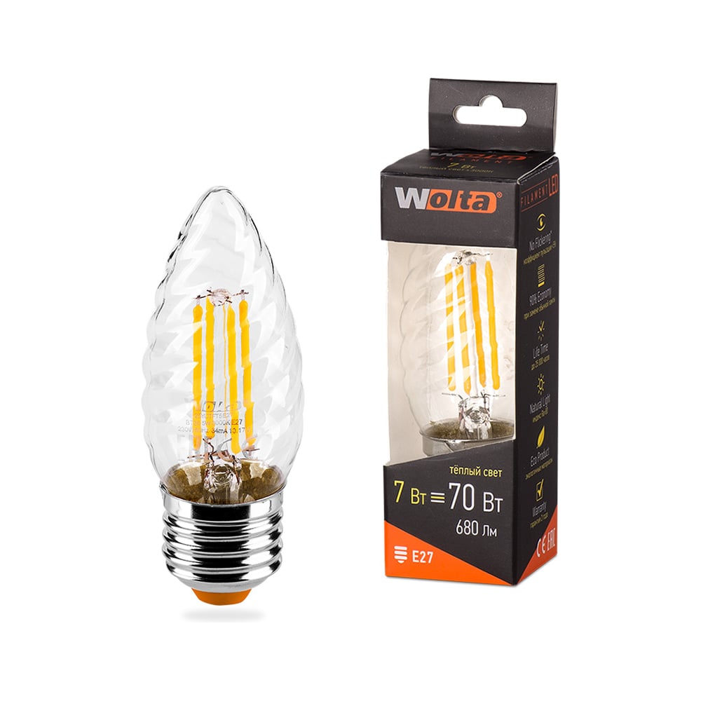 фото Лампа wolta led filament, 3000к, 25yctft7e27