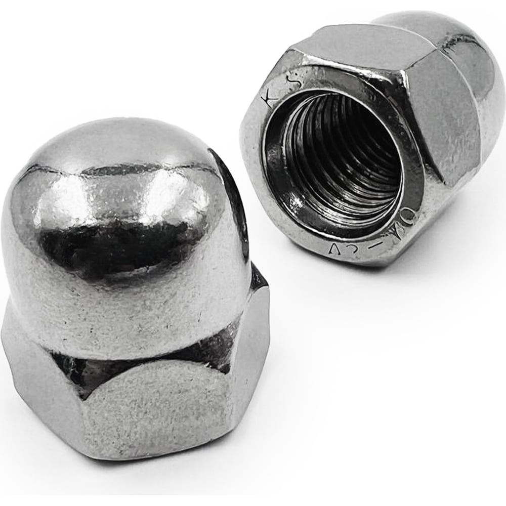 Изображение товара Гайка нержавеющая М6 DIN 1587 А2, 500 шт. колпачковая KREPFIELD