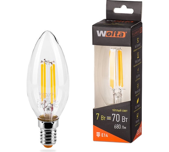 Изображение товара Лампа LED Wolta FILAMENT, 3000К, 25YCFT7E14