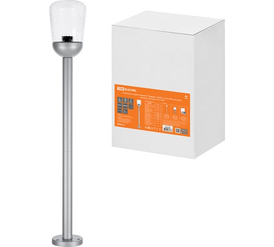 Изображение товара Садово-парковый светильник TDM ELECTRIC "мадрид" 1x60 Вт, столб, h955 мм, алюминий, прозрачное/серый, Е27, SQ0330-2005