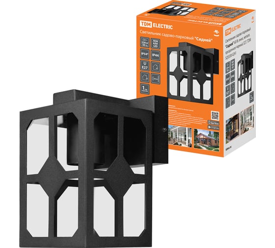 Изображение товара Садово-парковый светильник TDM ELECTRIC "сидней" 60 Вт, вниз, металл, прозрачное/черный, Е27, SQ0330-0241