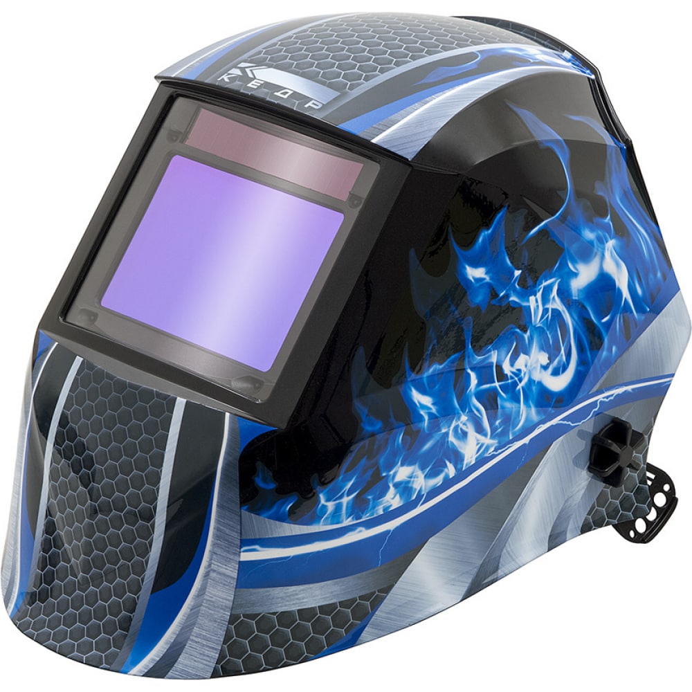 Маска сварщика Кедр очки маска для езды на мототехнике стекло сине фиолетовый хамелеон черно белые ом 18