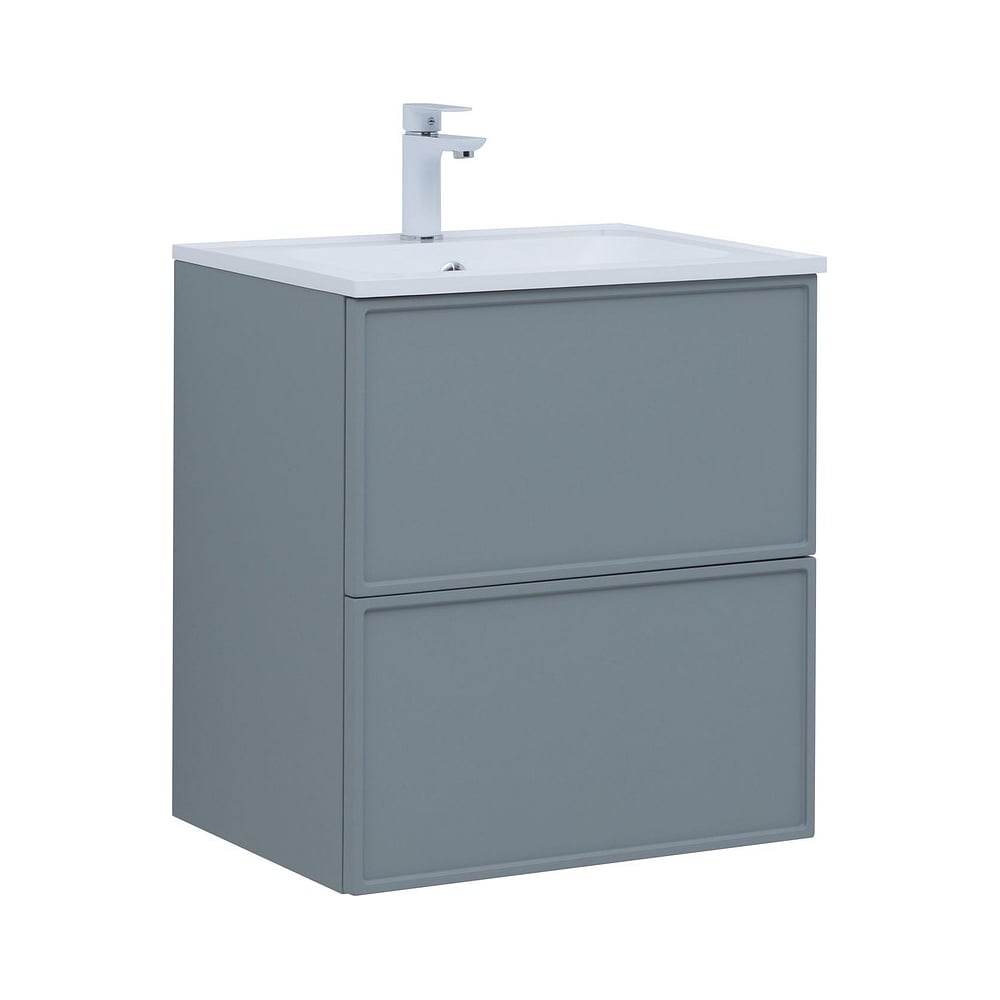 Изображение товара Тумба Aquanet Арт 60 Мисти Грин подвесная с системой хранения и 2 ящиками