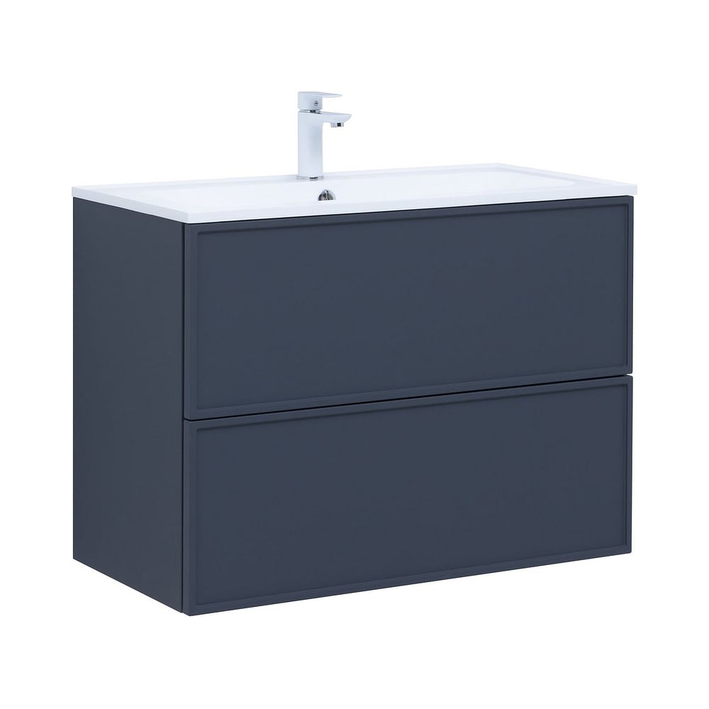 Изображение товара Современная подвесная тумба для ванной Aquanet Арт 90 маренго, с двумя ящиками