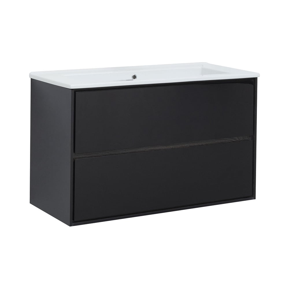 Изображение товара Тумба Aquanet Милан 105 черный глянец для ванной комнаты