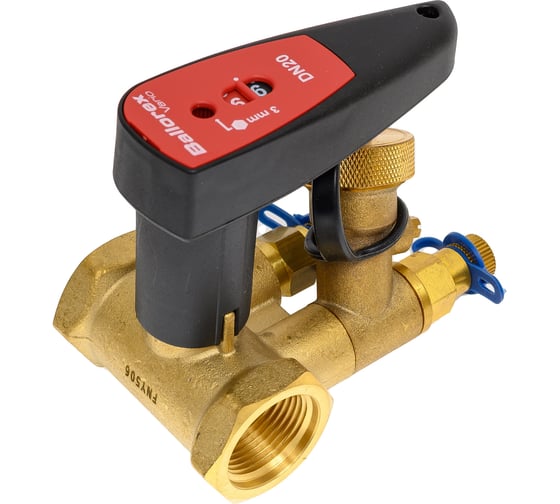 Изображение товара Балансировочный ручной клапан БРОЕН с дренажем v стандартной пропускной способности резьбовой dn 020s pn 25 kvs=4,4 м3/ч RG008N1UU1STB5