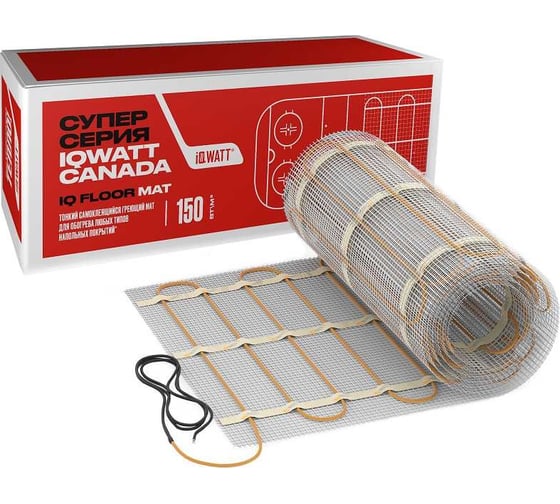 Изображение товара Тонкий самоклеящийся греющий мат для обогрева любых типов напольных покрытий IQWATT iq floor mat 2700 вт - 18,0 м.кв 123