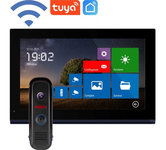 Изображение товара Комплект full hd видеодомофона Novihome Comfy 10 dark fhd wifi kit с wifi v. 4102