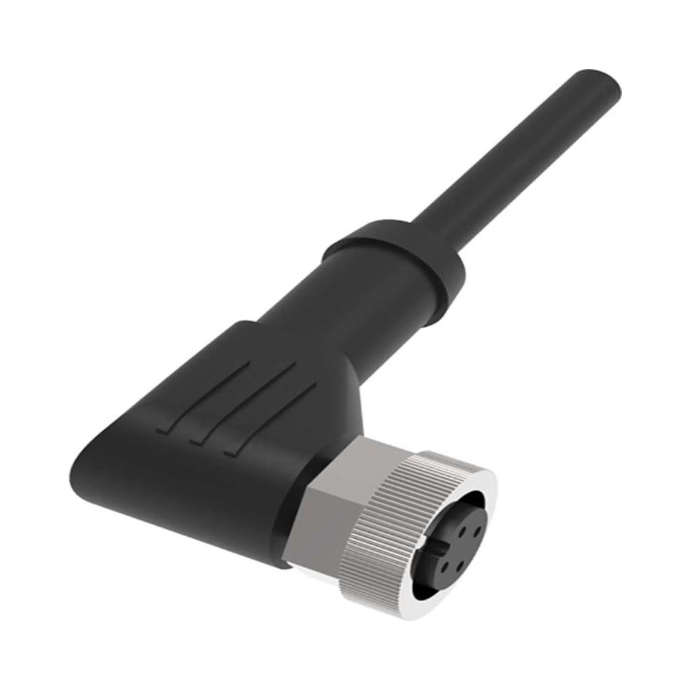 Изображение товара Соединитель кабельный розетка угловой 4-PIN IP67 5м ТЕКО CS S20L-3-5