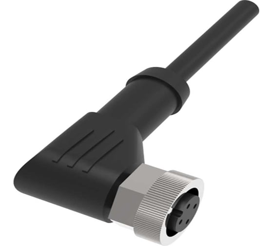 Изображение товара Соединитель кабельный, Розетка, Угловой с кабелем, Пластик 4-PINIP67, кабель 5 м, 250 AC/DC NO/NC ТЕКО CS S20L-3-5 07-00036729