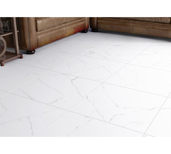 Изображение товара Керамогранит матовый Каррара / Carrara AlmaCeramica 600х600х9,5 (4 шт в уп/43,2 м в пал) GFU04CRR00R