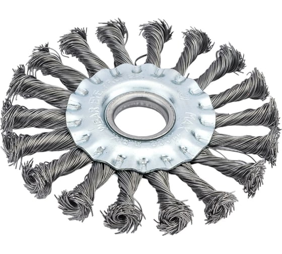 Изображение товара Кордщетка дисковая витая, жесткая, 115 мм, толщина проволоки 0.5 мм для УШМ Bohrer 36500115