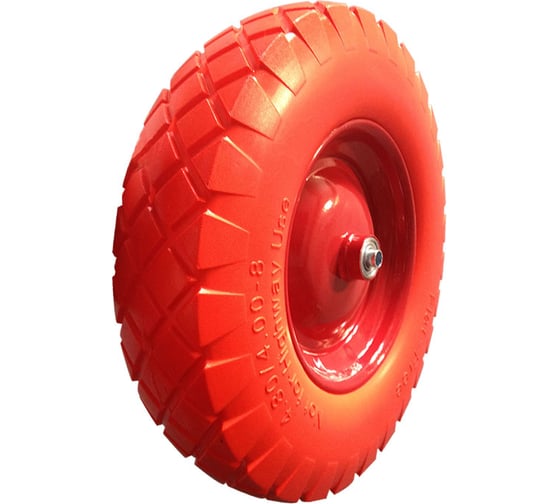 Изображение товара Колесо PU 4.00-8 (390 мм; втулка 107 мм; подшипник 15 мм) для тачек WB 121S, WB 180S Tsunami D0KB8A4AIR40003