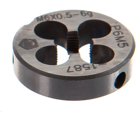 Изображение товара Плашка ООО "ТМТ ГРУПП" М6х0.5 Р6М5 6g 141219