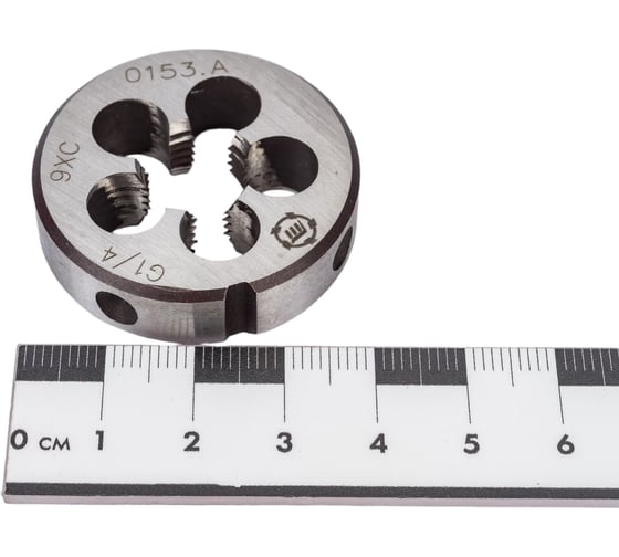 Изображение товара Плашка ООО "ТМТ ГРУПП" трубная цилиндрическая G 1/4" 9ХС 57993