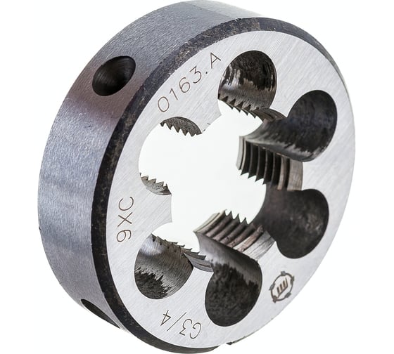 Изображение товара Плашка ООО "ТМТ ГРУПП" трубная цилиндрическая G 3/4" 9ХС 57996