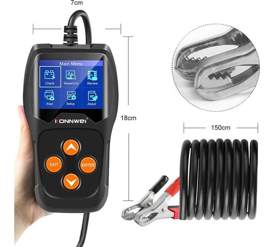 Изображение товара Тестер аккумуляторных батарей Вымпел Konnwei KW600 для авто, 12в АКБ, цв. экран, рус.яз. 3135