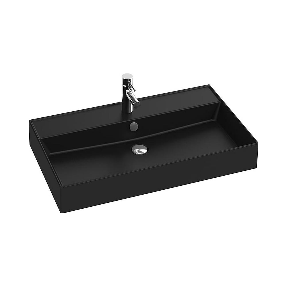 Изображение товара Раковина Jacob Delafon Vivienne EXBI112-NGM встраиваемая сверху черная матовая 805 мм