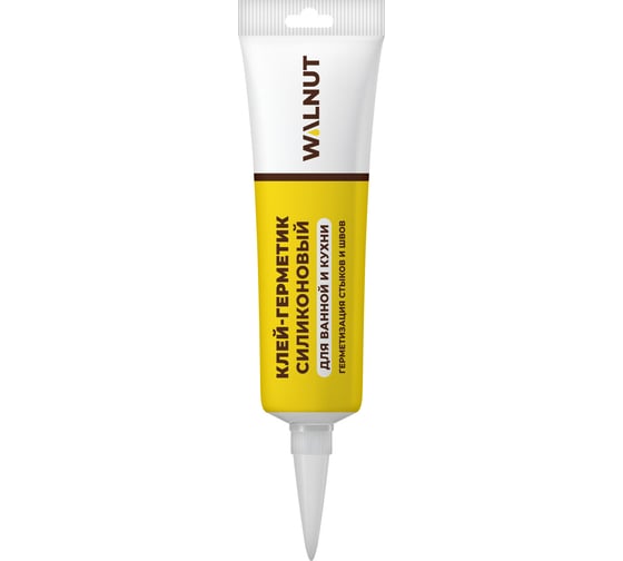 Изображение товара Универсальный силиконовый герметик WALNUT санитарный, 115 мл WLN0544