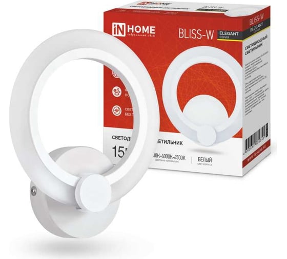 Изображение товара Светодиодный светильник IN HOME ELEGANT BLISS-W 15Вт 230В 3000-6500K 1200Лм STEP COLOR белый 4690612035345