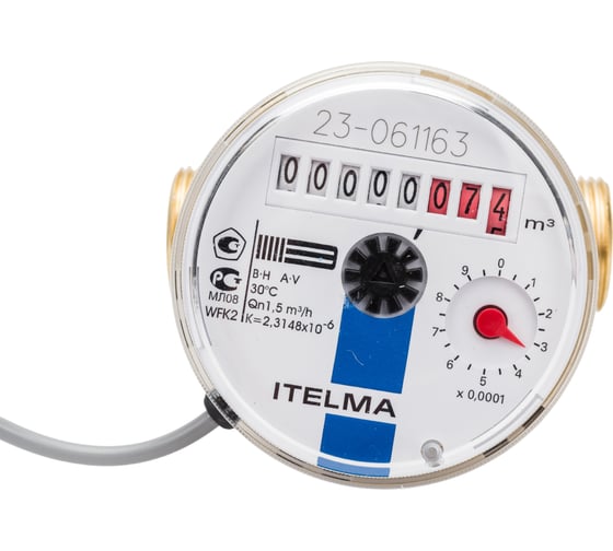 Изображение товара Счетчик холодной воды ITELMA ИТЭЛМА(Ду=15мм, L=80мм, импульсный выход, ГЕРКОН) WFK24.D080 Ит.ИМ.Х WFK24.D080-0-R-L-10-IP54
