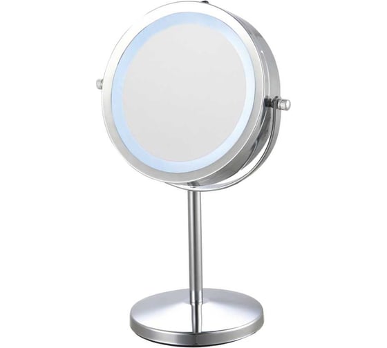 Изображение товара Настольное косметическое зеркало UNISTOR Aura двухстороннее, 17 см, с подсветкой, 5ти кратное увеличение с одной стороны 212550
