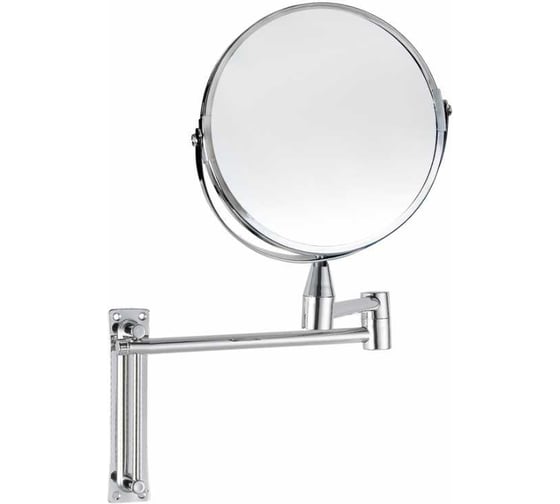 Изображение товара Выдвижное косметическое зеркало UNISTOR Aurelius двухстороннее, 17 см, с креплением на стену, 2х кратное увеличение с одной стороны 212543