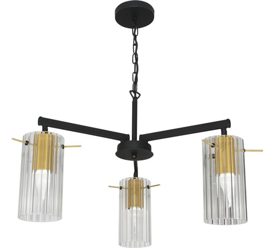 Изображение товара Подвесной светильник ЭЛЕТЕХ Эсми 231 черный/золото (Плафон 0015) НСБ 01-3x60-172 Е27 ИМ 1005405248