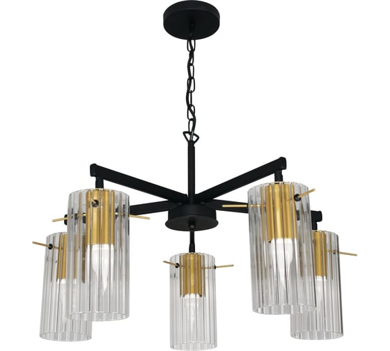 Изображение товара Подвесной светильник ЭЛЕТЕХ Эсми 251 черный/золото (Плафон 0015) НСБ 01-5x60-138 Е27 ИМ 1005405249