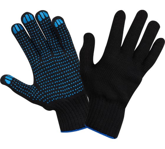 Изображение товара Перчатки OfficeClean х/б, 7 класс, профи, с точечным пвх, 6 нитей, черные, 61-63г, 216 текс 344216