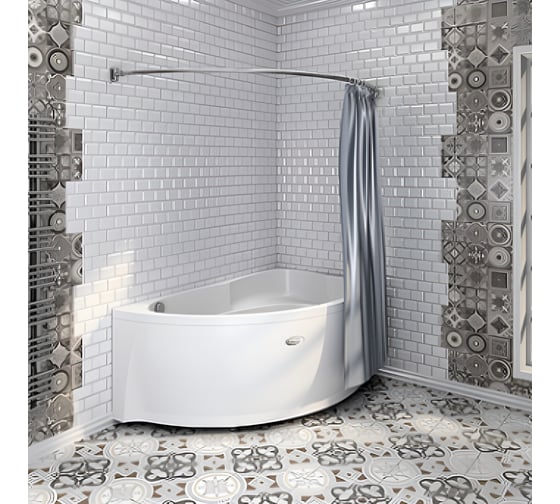 Изображение товара Карниз для шторы на ванну Радомир Амелия хром 1-12-2-0-0-017