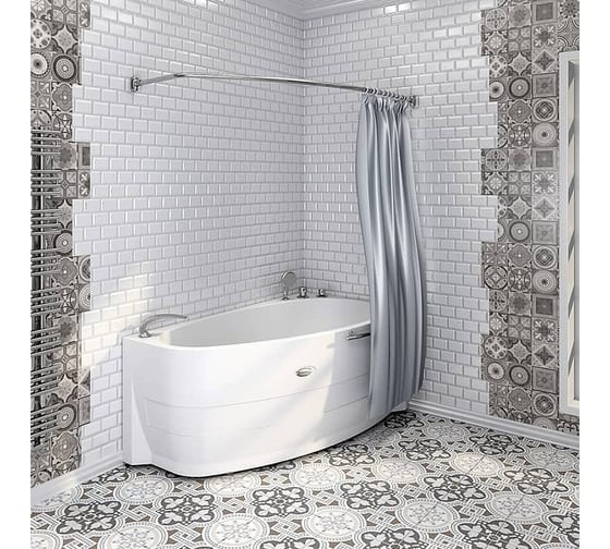 Изображение товара Карниз для шторы на ванну Радомир Орсини хром 1-12-2-0-0-032