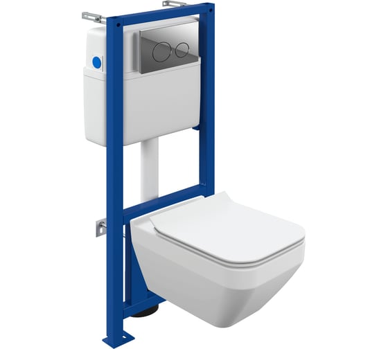 Изображение товара Комплект Cersanit crea square co dpl eo slim инсталляция link pro кнопка twins пластик хром глянцевый 64443