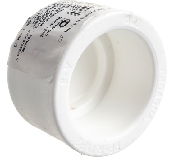 Изображение товара Заглушка PRO AQUA PP-R Белая d-40 мм PA15014Pb