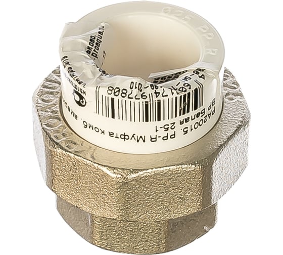 Изображение товара Комбинированная разъемная муфта (американка) PRO AQUA PP-R ВР белая d-25 мм 1" PA20015b