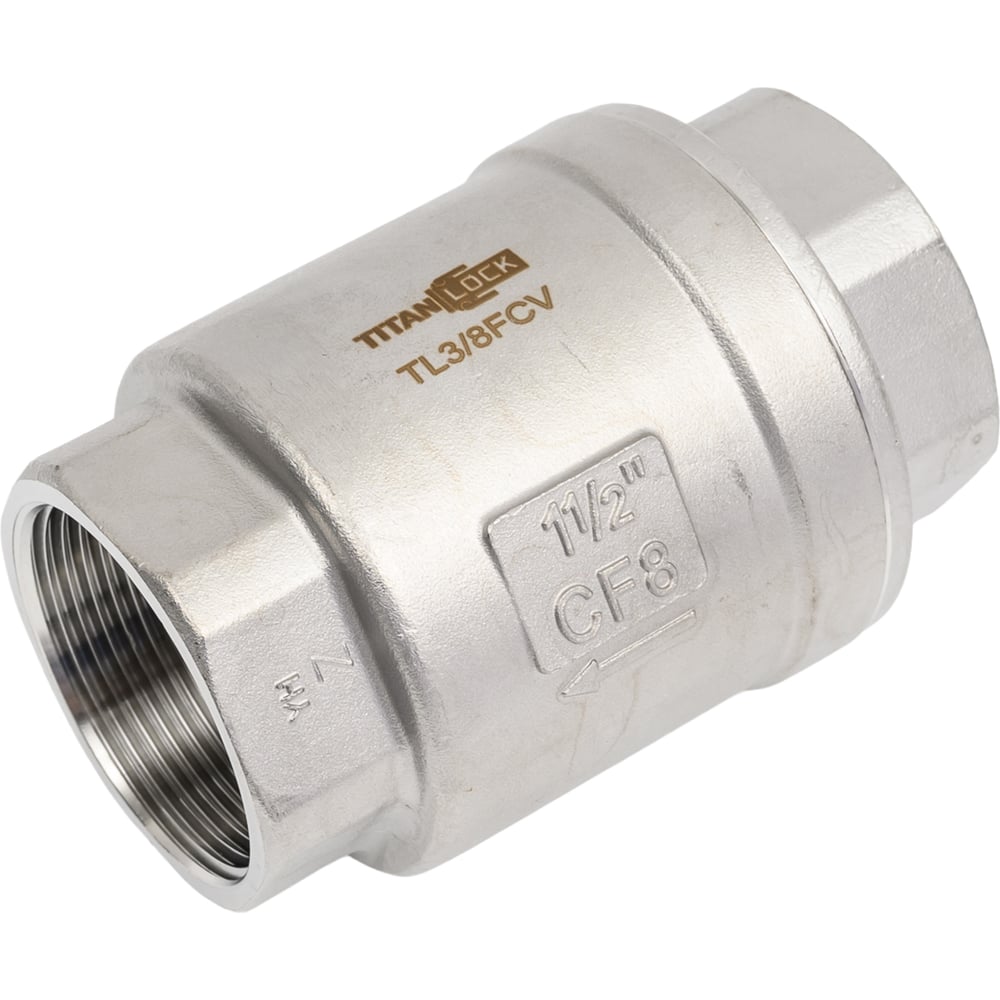 Изображение товара Обратный клапан TITAN LOCK муфтовый 1 1/2 дюйма из нержавеющей стали AISI 304