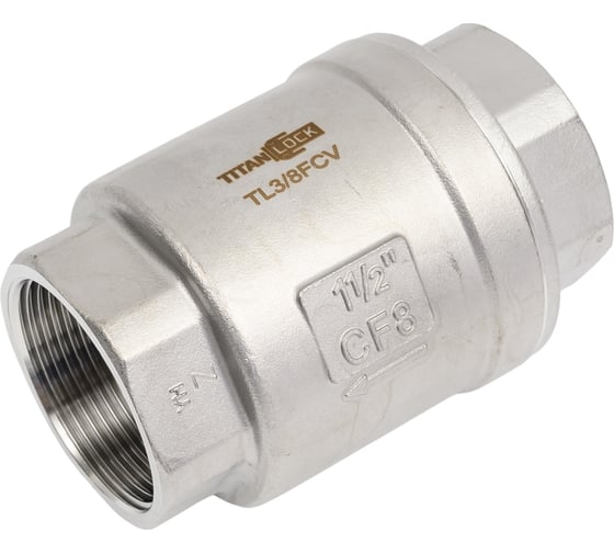 Изображение товара Обратный клапан TITAN LOCK  муфтовый нержавеющий AISI304, ВР/ВР 1 1/2", TL1.1/2FCV