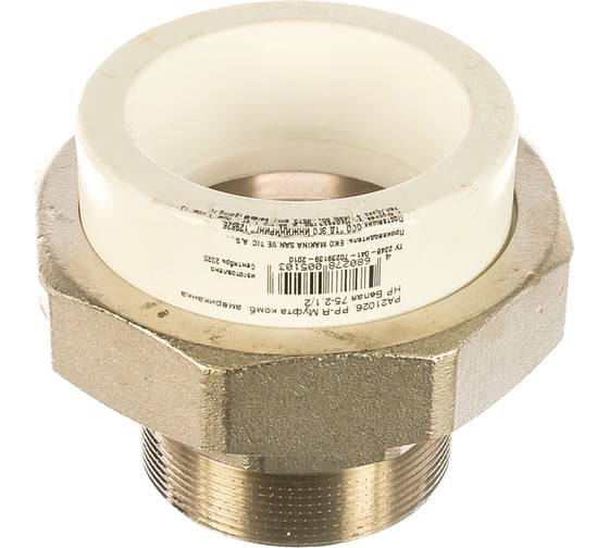 Изображение товара Комбинированная разъемная муфта (американка) PRO AQUA PP-R НР белая d-75 2 1/2" PA21026b