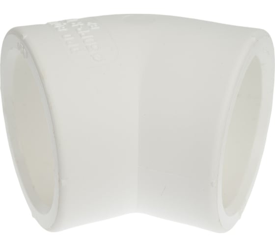 Изображение товара Угольник PRO AQUA PP-R 45 градусов белый 50 мм PA13516Pb