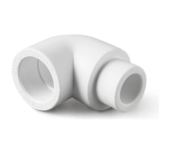 Изображение товара Переходной угольник PRO AQUA PP-R 90 градусов Н-В белый, 20 мм PA13608Pb