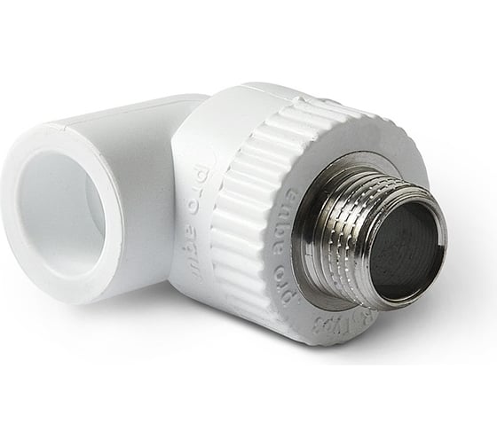 Изображение товара Комбинированный угольник PRO AQUA PP-R НР белый, 25 мм, 3/4" PA27014Pb