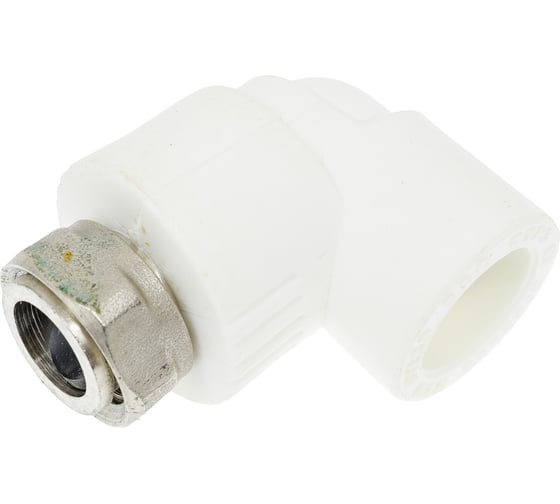 Изображение товара Угольник с накидной гайкой PRO AQUA PP-R Белый 20 мм 1/2" PA29208b