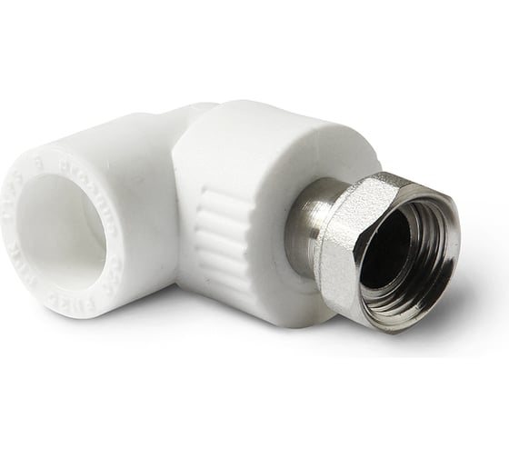 Изображение товара Угольник с накидной гайкой PRO AQUA PP-R белый 25 мм 3/4" PA29214b