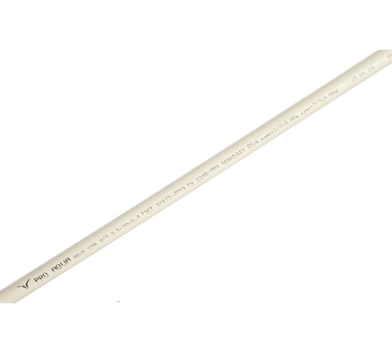 Изображение товара Труба PRO AQUA PP-R SDR 6 PN20 белая 2 м d-20 мм PA10208P