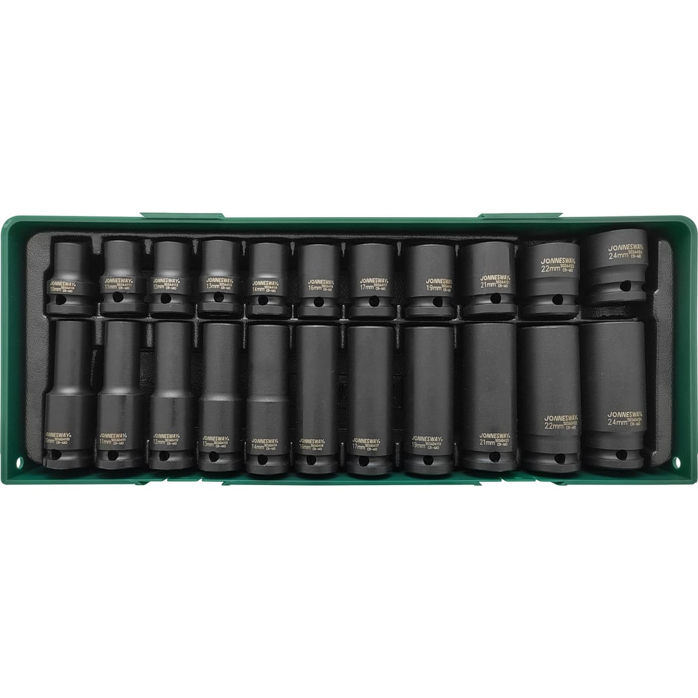 Изображение товара Набор ударных головок Jonnesway S03A4122SP 10-24 мм 22 предмета