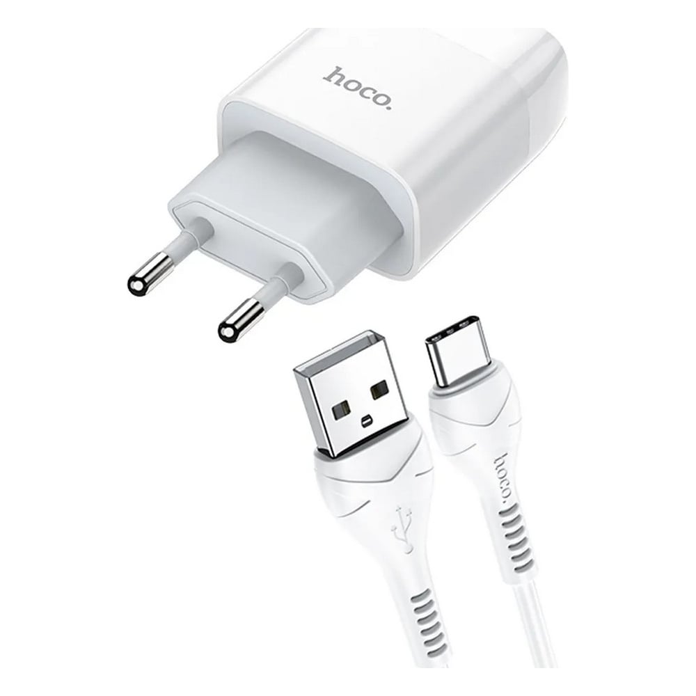 Изображение товара Hoco c73a glorious 2xusb сетевое зарядное устройство с кабелем 1м белый