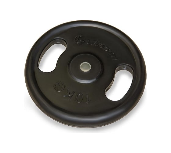 Изображение товара Обрезиненный диск с ручками Larsen nt121n черный, 25.6мм, 10кг 4690222118445