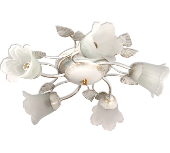 Изображение товара Светильник ЭЛЕТЕХ Глория 151 бел./зол. Плафон 62333 НПБ 01-5х60-102 Е14 ИУ 1005402939