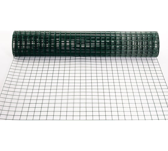 Изображение товара Сварная сетка ООО «ТД «КАСКАД» цинк+ПВХ, зеленая, ячейка 50x50 мм, 1.8x15 м, диаметр 2.2 мм 50501815ПВХ,