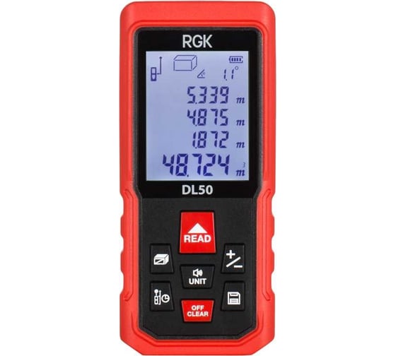 Изображение товара Лазерный дальномер с угломером RGK DL50 С ПОВЕРКОЙ 755696